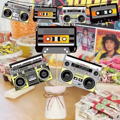 24 Pcs Music Centerpieces for Table 80s 90s Party Decorations Radio Boombox T…