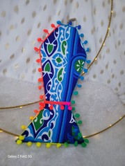 Ramadan Blue lantern on Upcycle Box & Fabric 32cm×20cm Handmade