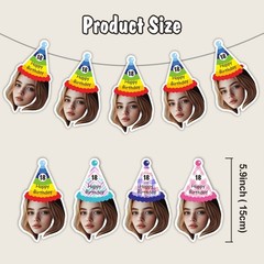 Personalized Birthday Party Banner with Name,Age &Photo – Custom Numbered Years◐
