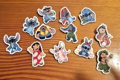 Lilo And Stitch 86 Piece Party Bundle 12 Each Keychain/Bracelet/Pin 50 Stickers