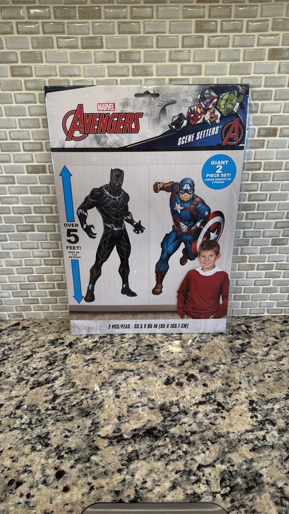 Marvel Avengers Birthday Party Scene Setters CAPTAIN AMERICA & BLACK PANTHER