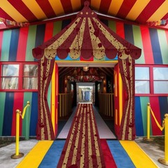 4 Pcs Carnival Circus Tent Decorations Carnival Entryway Door Party Decor Awn