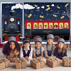 Express Train Door Banner Train Party Decorations Vintage Express Door Cover …