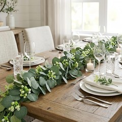 Artificial Eucalyptus Garland 4 Pack, Faux Eucalyptus Greenery Garland 6 ft,