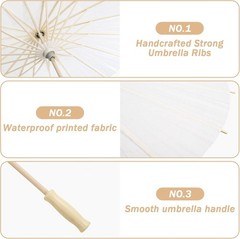 Paper Parasol Set for DIY Decor Photography Props Bridal Weddings 23.6 Inch W…