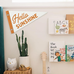 Hello Sunshine Wall Hanging Felt Banner for Kids Room,Bedroom,Playroom,Nursery,C