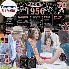 70Th Birthday Decorations for Women,32Pcs Back in 1956 Birthday Party Decoration