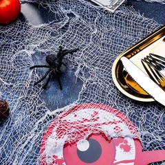 4 Pack Halloween Creepy Cloth Spooky Fabric Loose Weave Gauze White 2 Yards