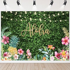 7x5ft Aloha Backdrop Tropical Luau Party Decorations Hawaiian Backdrop for Party