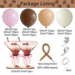 138Pcs Espresso Martini Balloon Garland Kit, Pink Brown Balloons Arch with Ma…