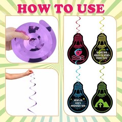 24 Pack 2026 VBS Party Decorations Light Bulb Spiral Hanging Decorations Jesu…