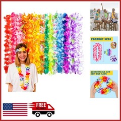 Luau Party Decorations 24 Count Flower Leis for Hawaiian Themed Events