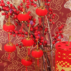 30 Pack Red Chinese Mini Lanterns Decorative Lucky Hanging Lanterns Decoration