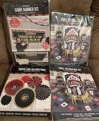 Amscan Casino Decorating Kit Party Supplies Set. Free Shipping 4 Pieces