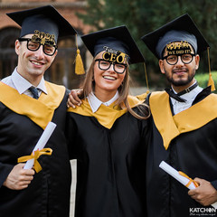 , Black and Gold Graduation Glasses – Pack of 12 | Graduation Photo Props, Gradu