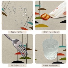 TTQYFNM 60×108″ Mid Century Tablecloth Modern Geometric Abstract Art Rectangle