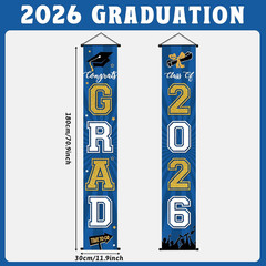Graduation Banner 2026 Graduation Decorations Blue and Gold Grad Banner Porch Si