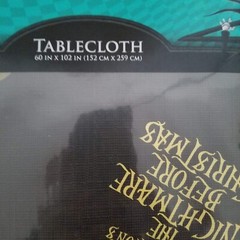 Nightmare Before Christmas Tablecloth 60”x102” Rectangle Black Disney Tim Burton
