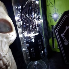 Home Decoration Light Up Bottle Halloween Decal White Wire Lights Trick Or Treat
