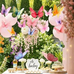 18 Pcs 3D Paper Butterfly Wall Decor for Birthday Baby Shower Wedding