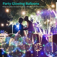 10/20/30Pcs LED BOBO Balloons Set 20″ Light Up Party Birthday Wedding Xmas Decor