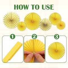 14pcs Lemonade Stand Party Decorations – Banners, Swirls, Paper Fans, Summer The