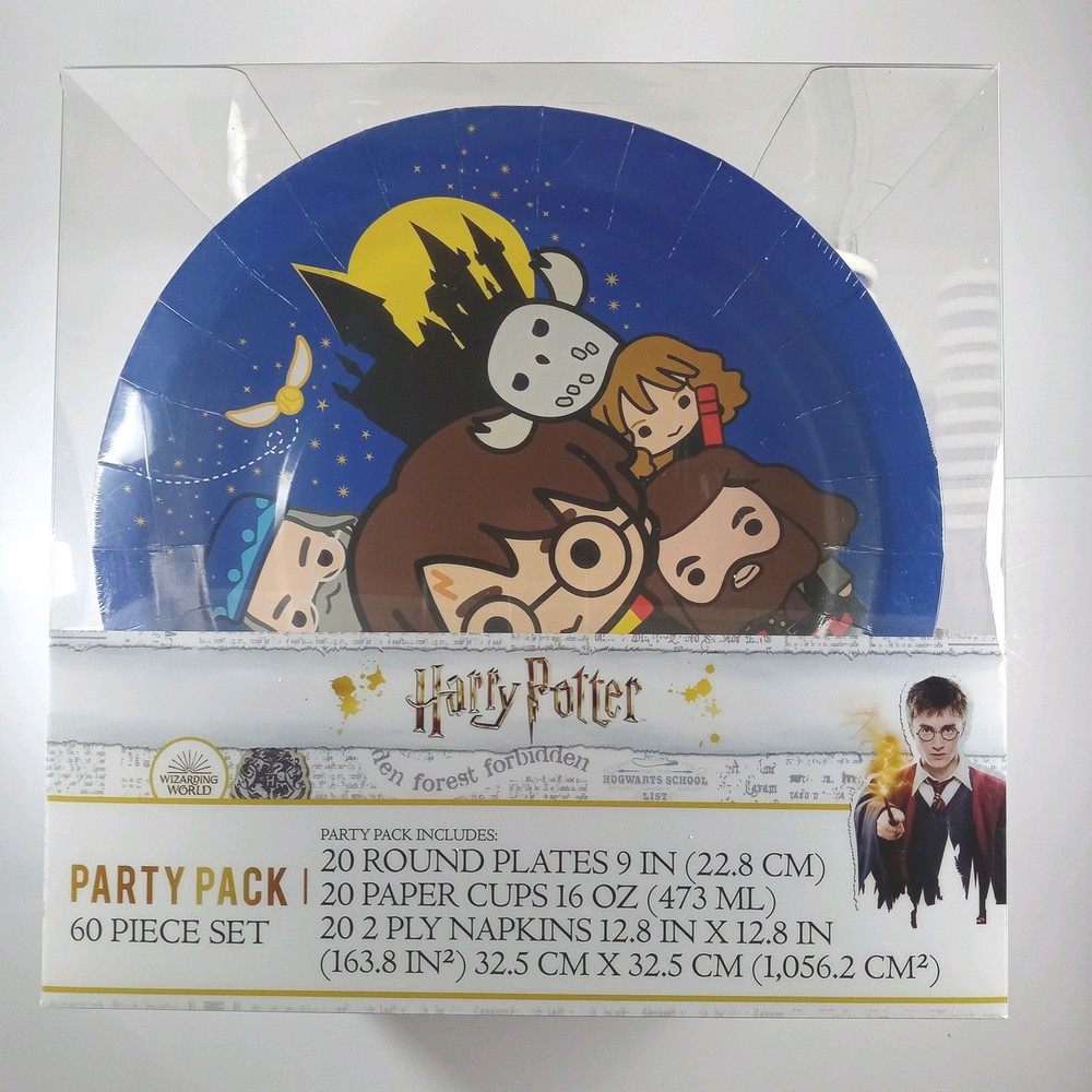 HARRY POTTER Cartoon Birthday Party Kit for 20. Plates Napkins Cup