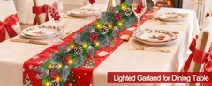 Timer 8 Mode – 9Ft by 10 Inch Prelit Christmas Garland with 50 Warm Lights,Thick