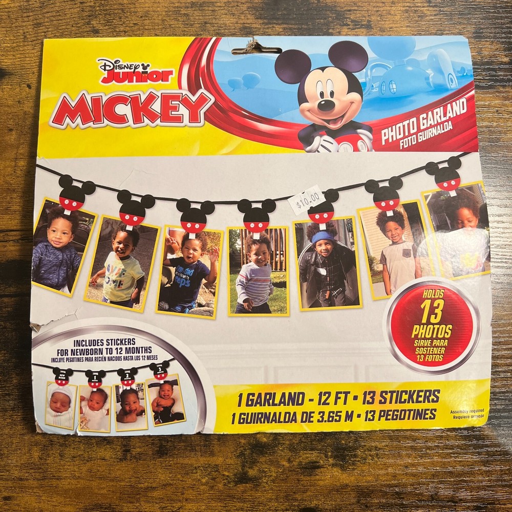 Disney Junior Mickey Mouse Photo Garland for 13 photos NEW! 1st Birthday Decor