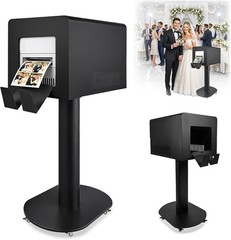 Photo Booth Printer Stand with Wheels Heavy Duty Metal for Wedding,Party & Event