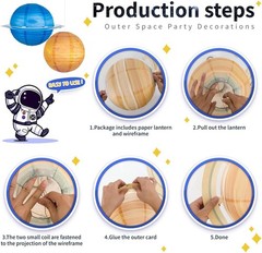 8 Pcs Solar System Planet Paper Lanterns, 12 Inches Large Paper Lantern Plane…