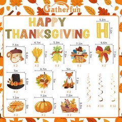 Thanksgiving Decor Set Banner & Hanging Swirls for Home,Office Party Decorations