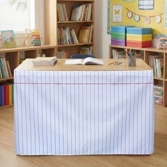 6ft Notebook Desk Skirt for Teacher Rectangular Tablecloth – Classroom Decor, Ba