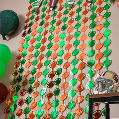 Football Party Decorations, 3 Pack Super Ball Foil Fringe Curtains, 3.3X6.6 Ft G