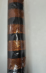 Holiday Home Black Orange Sparkle Stripe Mesh Halloween Party Decor NIP