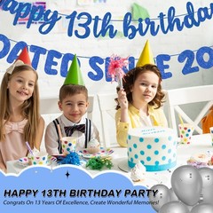 Fulmoon Dark Blue 13th Birthday Banner