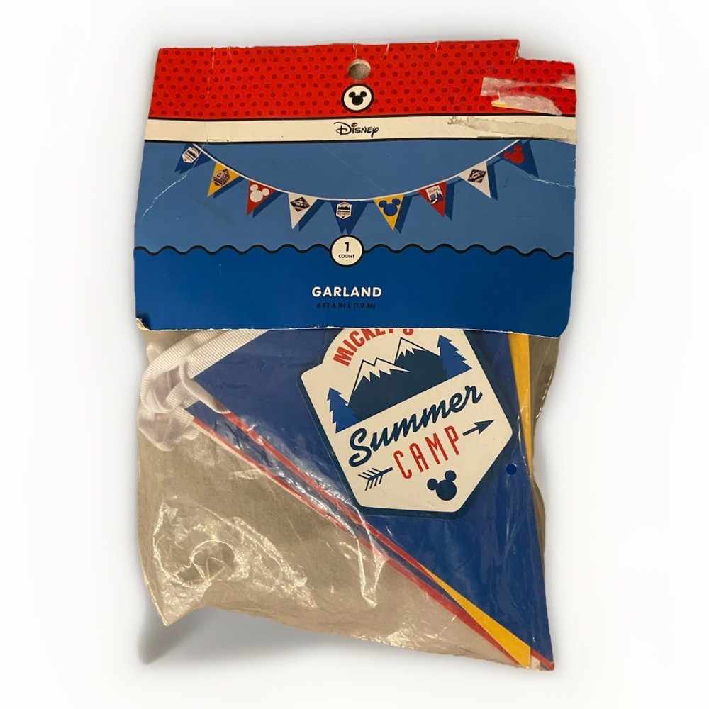 Brand New Disney Mickey Mouse «Summer Camp» 3D Paper Garland Banner (6 ft)