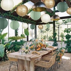 Paper Lanterns Decorative, Round Hanging Paper Lanterns Decorations for Rusti…