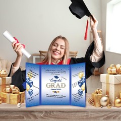 Blue Gold Class of 2026 Congratulations Grad, Graduation Party Card Alternative