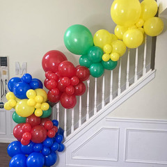 Red Yellow Blue Balloons, 12 Inch Carnival Circus Balloon, Matte Blue Yellow Red