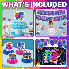6 7 Decorations Set with Happy Banner, 67 Decorations Swirls Balloons, I Was …