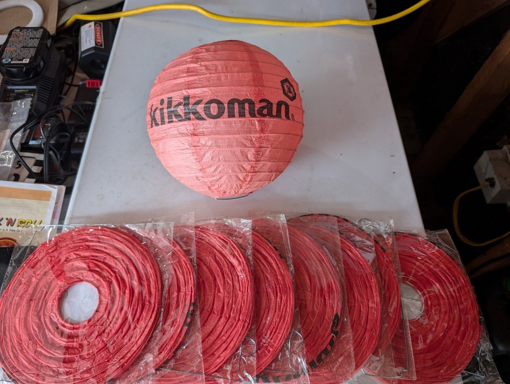 Kikkoman Branded Chinese Paper Lanterns Lot Of 8