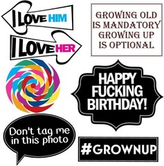 Funny 47-Piece Birthday Photo Props Set – Perfect for All Ages from 21 to 90