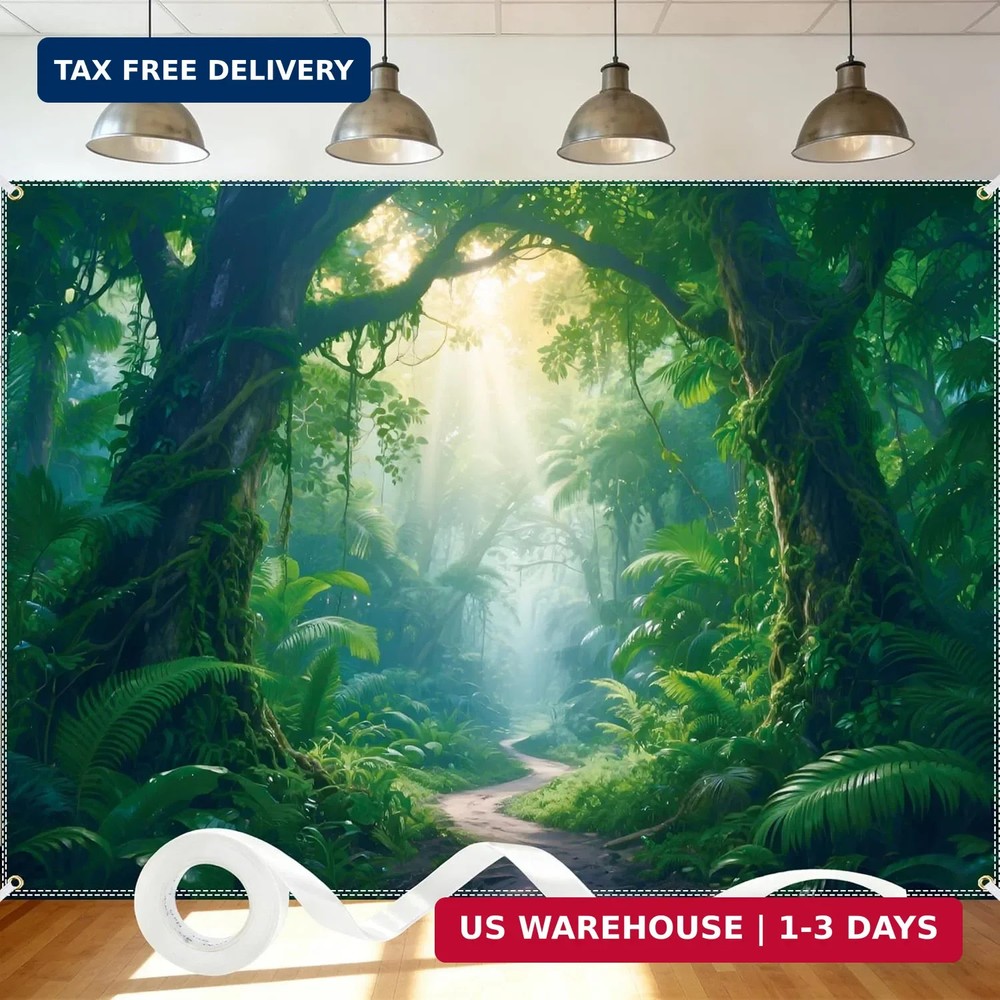 Jungle Backdrop 7x5ft Jungle Forest Photography Backdrop Rainforest Natural Scen