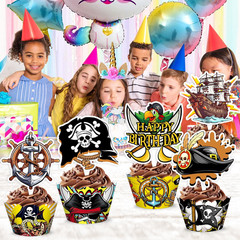 48PCS Pirate Themed Birthday Party Decorations | 24PCS Cupcake Toppers & 24PCS C