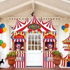 3Pcs Carnival Circus Tent Porch Banner Decorations Circus Party Awning Hangin…