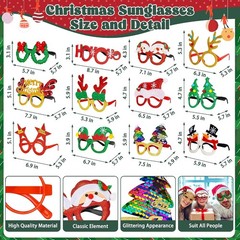 48ct Christmas Party Glasses & Headbands – 24 Unique Festive Designs