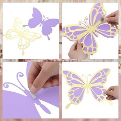 12 Pcs Large Butterfly Party Decoration Paper Butterfly Stickers in 2 Differe…