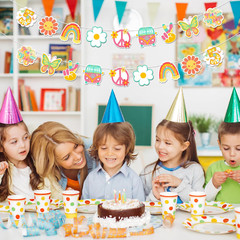 Five Is a Vibe Banner, Girl’S Five Birthday Decor, Daisy Hippie Groovy 5Th Birth