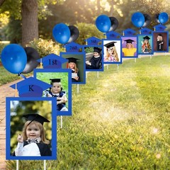 13 Pcs Graduation Photo Yard Signs with Stakes, Class of 2026 Outdoor Decor, Sup